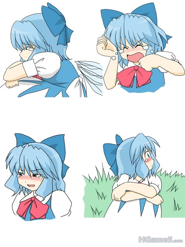 p501015_blue_eyes blue_hair blush bow cirno hair_bow saiba short_hair tears touh.jpg
