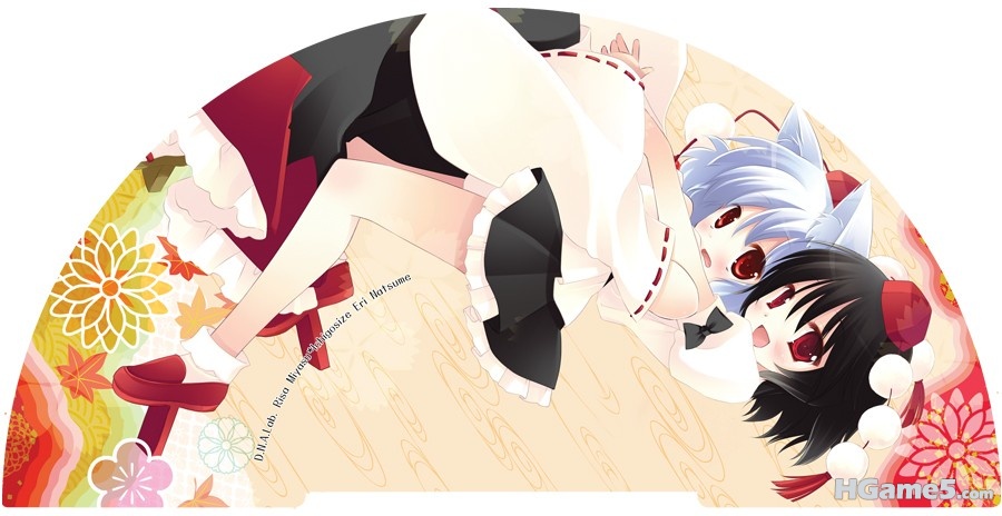 p544816_2girls animal_ears black_hair detached_sleeves geta hat hug inubashiri_m.jpg