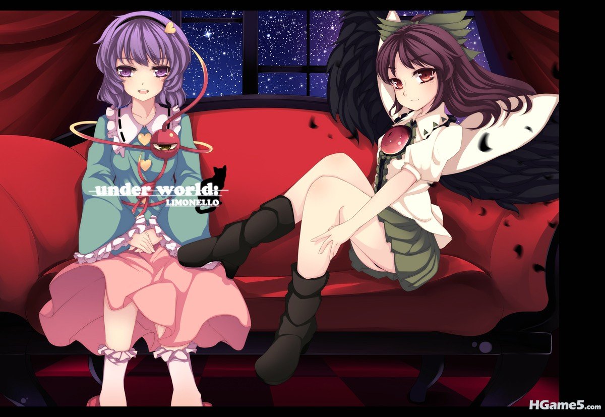 p720342_2girls black_hair brown_eyes couch cover cover_page hairband komeiji_sat.jpg