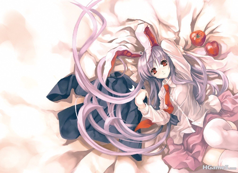 moe 71510 animal_ears bunny_ears cradle misaki_kurehito reisen_udongein_inaba touhou.jpg