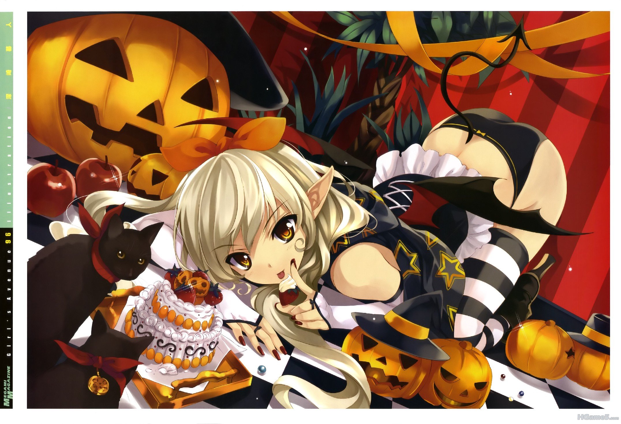 moe 98486 girl\'s_avenue halloween misaki_kurehito neko pantsu tail thighhighs.jpg