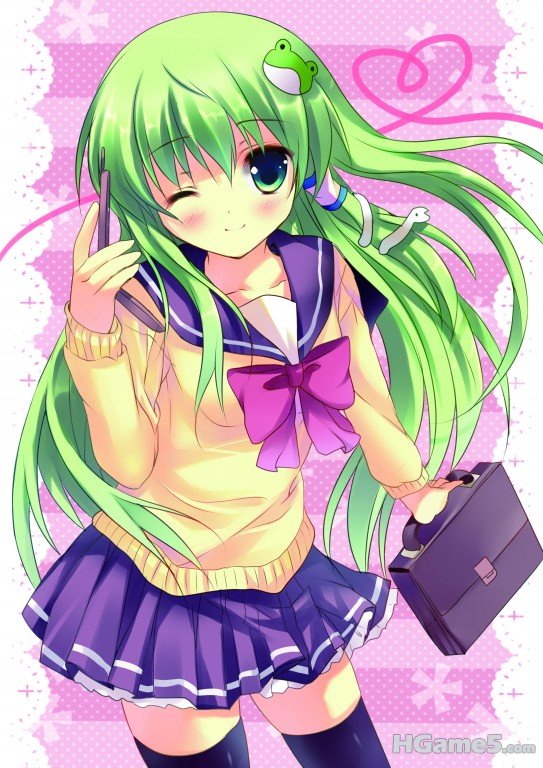 moe 175246 azumi_kazuki kochiya_sanae seifuku thighhighs touhou.jpg