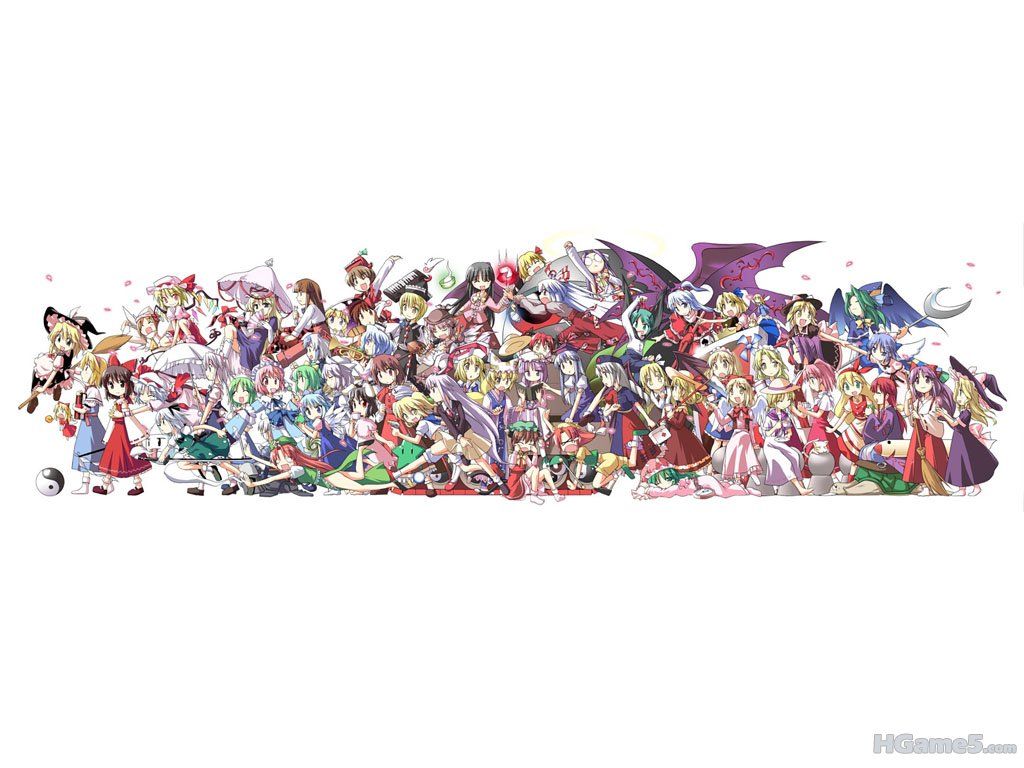 Konachan.com - 24528 book chen cirno ellen elly genjii hat horns koakuma luize m.jpg