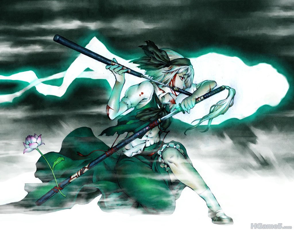 Konachan.com - 97574 blood katana konpaku_youmu red_eyes sword touhou weapon.jpg