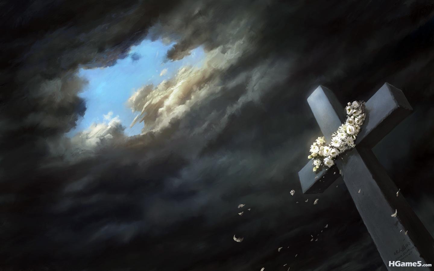 Konachan_com - 60960 clouds cross flowers sky.jpg