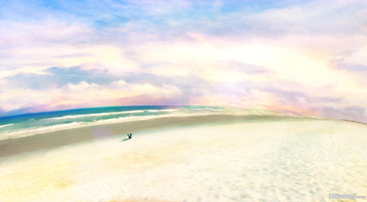 Konachan_com - 93057 animal beach cat clouds scenic sky ukihashi water.jpg