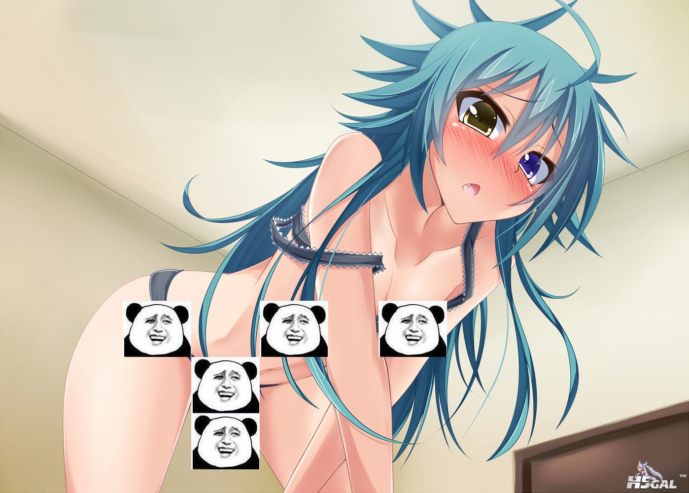 Konachan_com - 112520 bicolored_eyes blue_hair blush bra leura_(suterii) panties.jpg