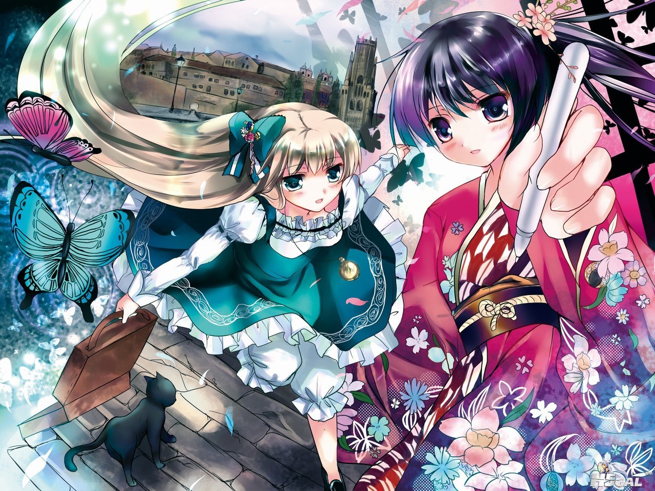 Konachan.com - 57799 animal azumi_kazuki cat japanese_clothes kimono.JPG