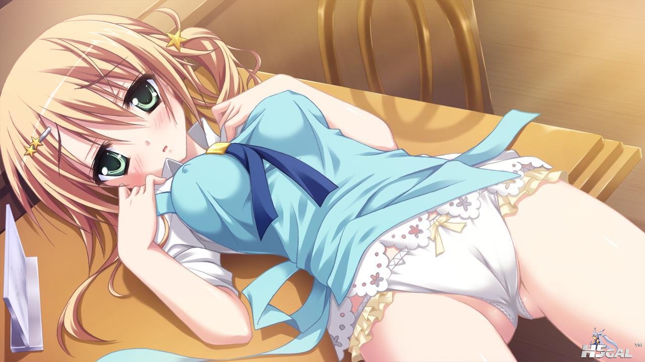 Konachan.com - 87726 blush cameltoe erect_nipples game_cg green_eyes hontani_kan.jpg