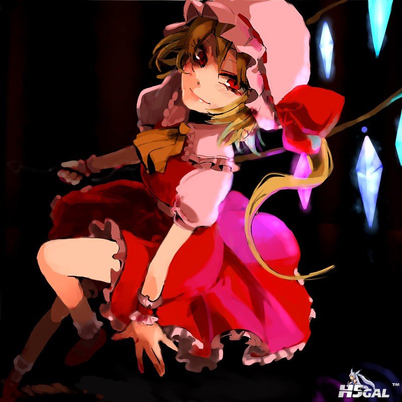 p655079_blonde_hair flandre_scarlet hat ponytail popoin red_eyes short_hair side.jpg
