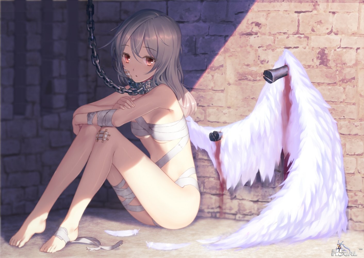 moe 205919 angel bandages blood bondage naked_ribbon shie_(syakugan1000) wings.JPG