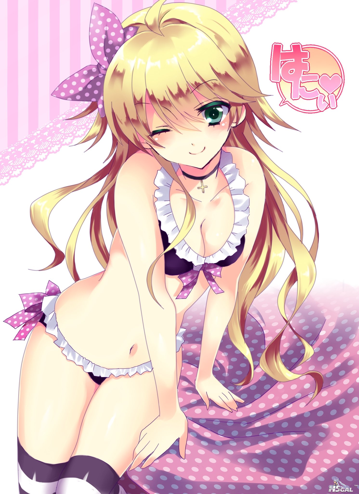 moe 203987 bra cleavage hoshii_miki lyric pantsu the_idolm@ster thighhighs.JPG