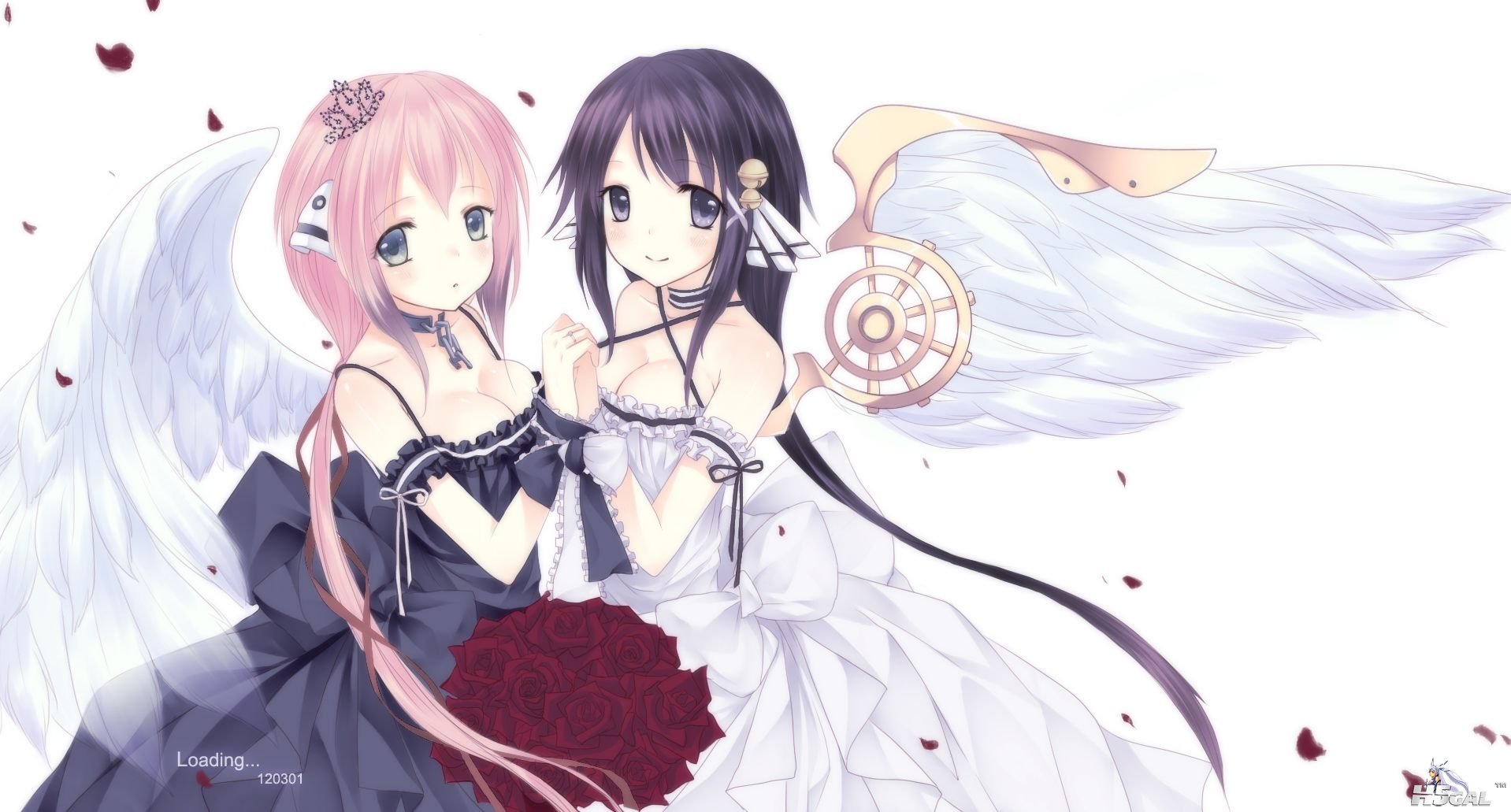 moe 209062 cleavage dress ikaros kazane_hiyori sora_no_otoshimono tagme wings.JPG
