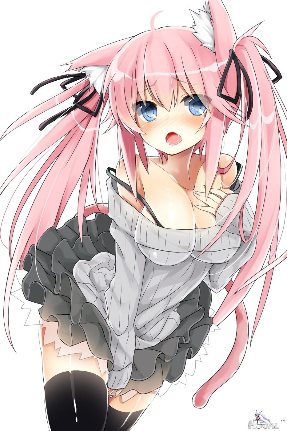 yande_re 209642 animal_ears cleavage kazu_kakao tagme tail thighhighs.JPG