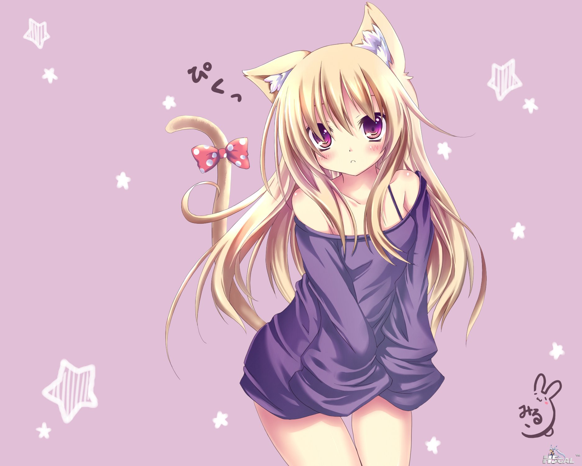 Konachan_com - 139416 animal_ears blush catgirl long_hair miruko36 original pink.jpg