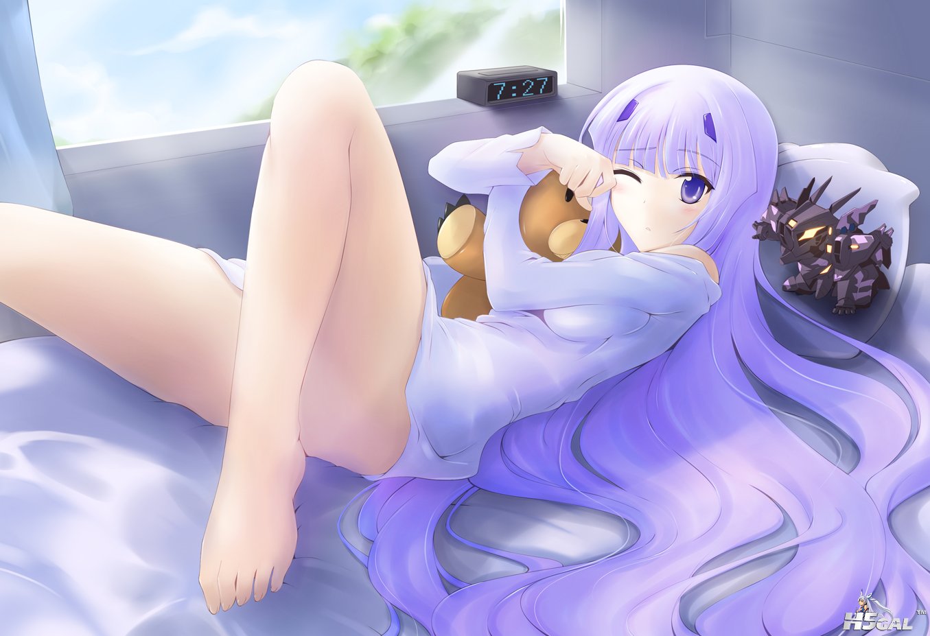 Konachan_com - 140679 barefoot bed haganef long_hair purple_eyes purple_hair tag.jpg