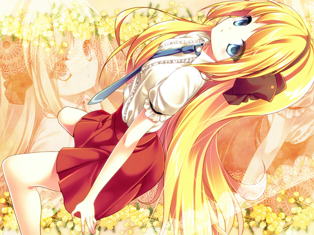 Konachan.com - 146839 blonde_hair blue_eyes flowers original tie totsuka_(kapadaizin).jpg