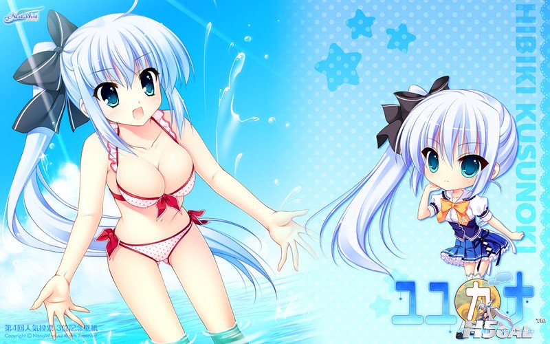yande 229537 bikini chibi cleavage kusunoki_hibiki mitha nanawind swimsuits wall.jpg