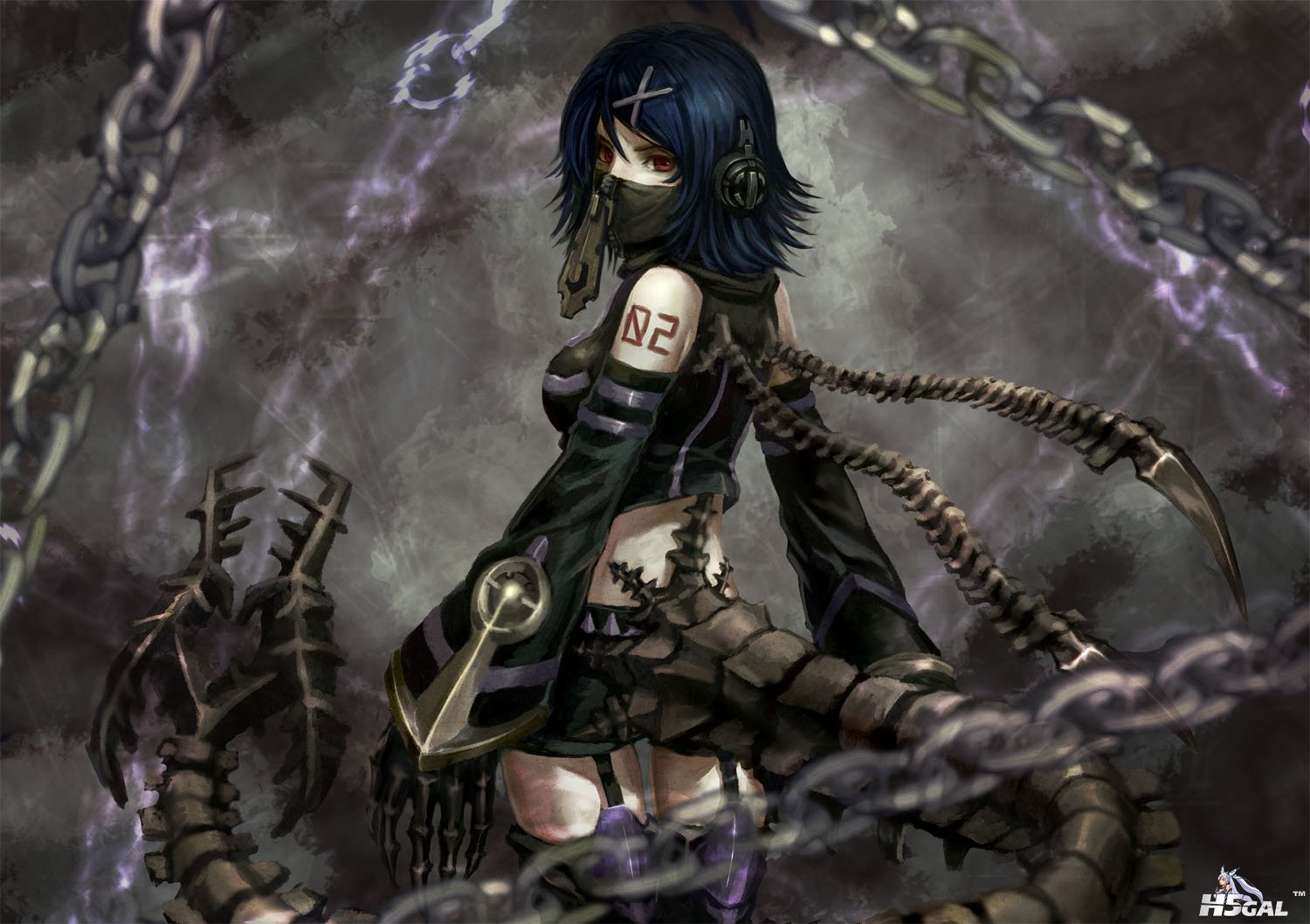 - 104441 blue_hair chain headphones kagamine_rin mask red_eyes short_hair tail t.jpg