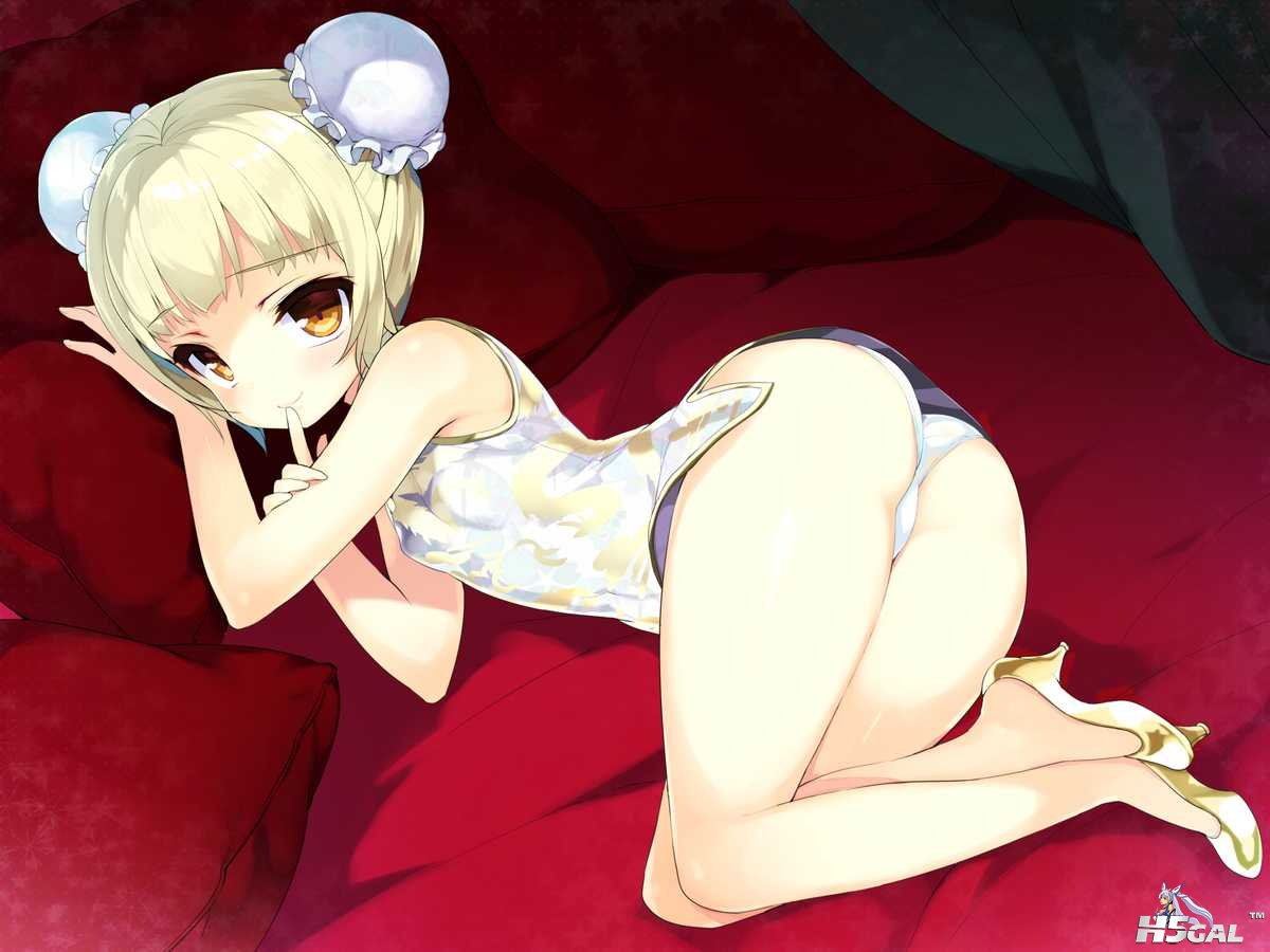 Konachan.com - 201530 ass blonde_hair brown_eyes chinese_clothes chinese_dress e.jpg
