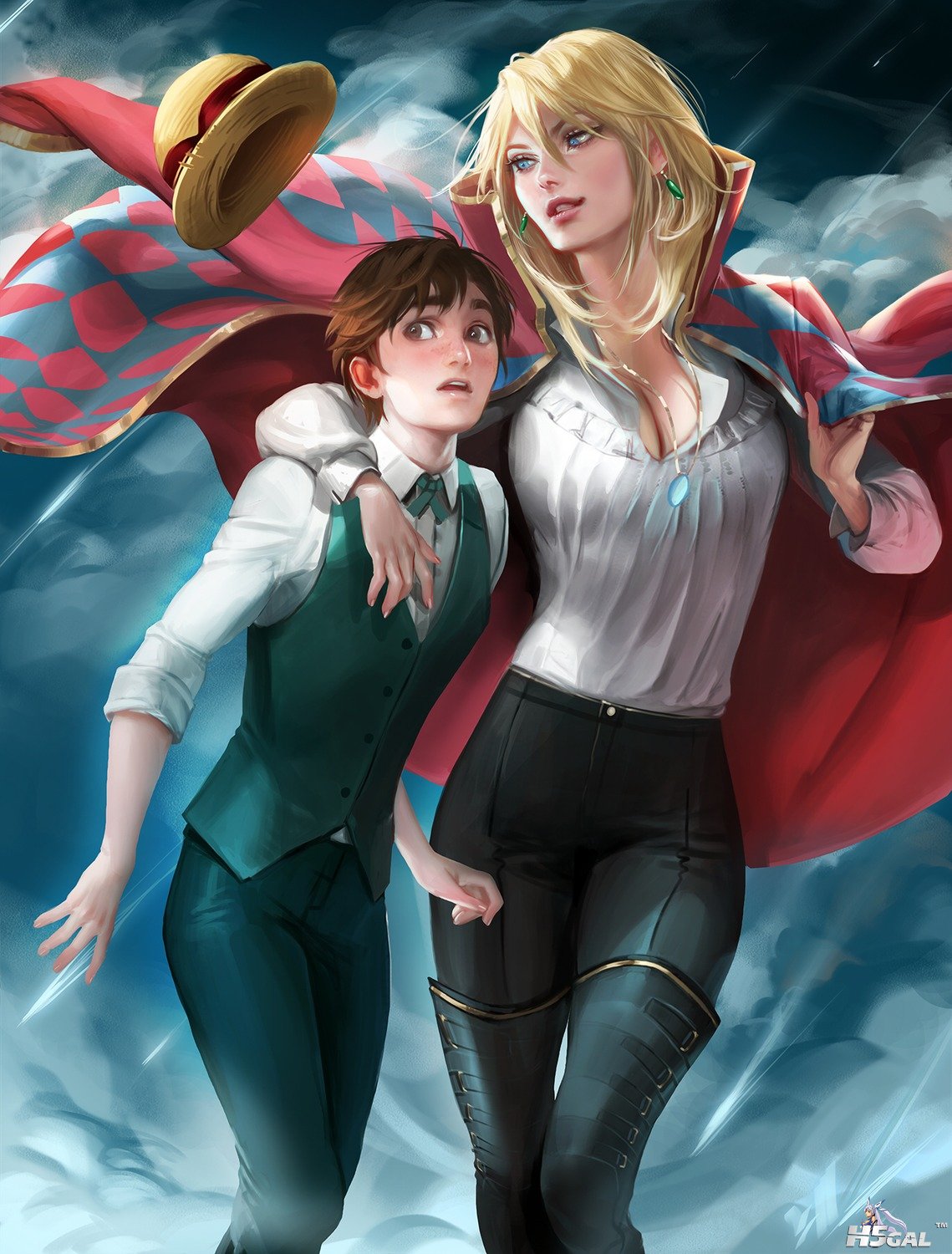 yande.re 334949 sample cleavage genderswap howl howl_no_ugoku_shiro sakimichan s.jpg
